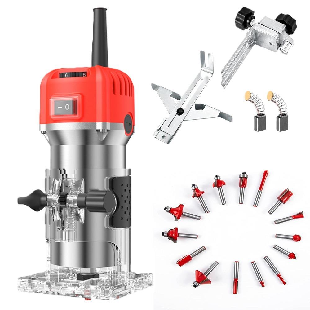 厂直跨境6档调速铝体修边机木工修边开槽机雕刻机电木铣木工工具