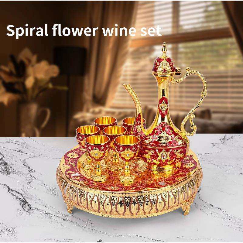 欧式轻奢酒具套装宫廷风家居桌面摆件复古锌合金精美酒杯酒壶套装,鲜花速递/花卉仿真/绿植园艺,割草机/草坪机,淘宝优惠券,粉丝福利购,淘宝优惠卷
