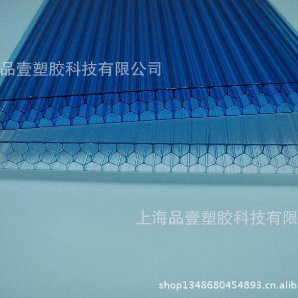 厂家加工定 做 蜂窝型pc三层阳光板 聚碳酸酯板 透明阳光板耐力板