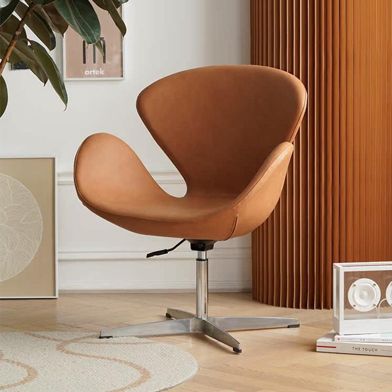 北欧单人沙发椅网红休闲椅设计师单椅现代简约天鹅椅办公洽谈椅子