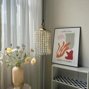 法式衣帽间刻花黄铜珍珠吊灯走廊玄关壁灯覆古宫廷卧室床头小吊灯