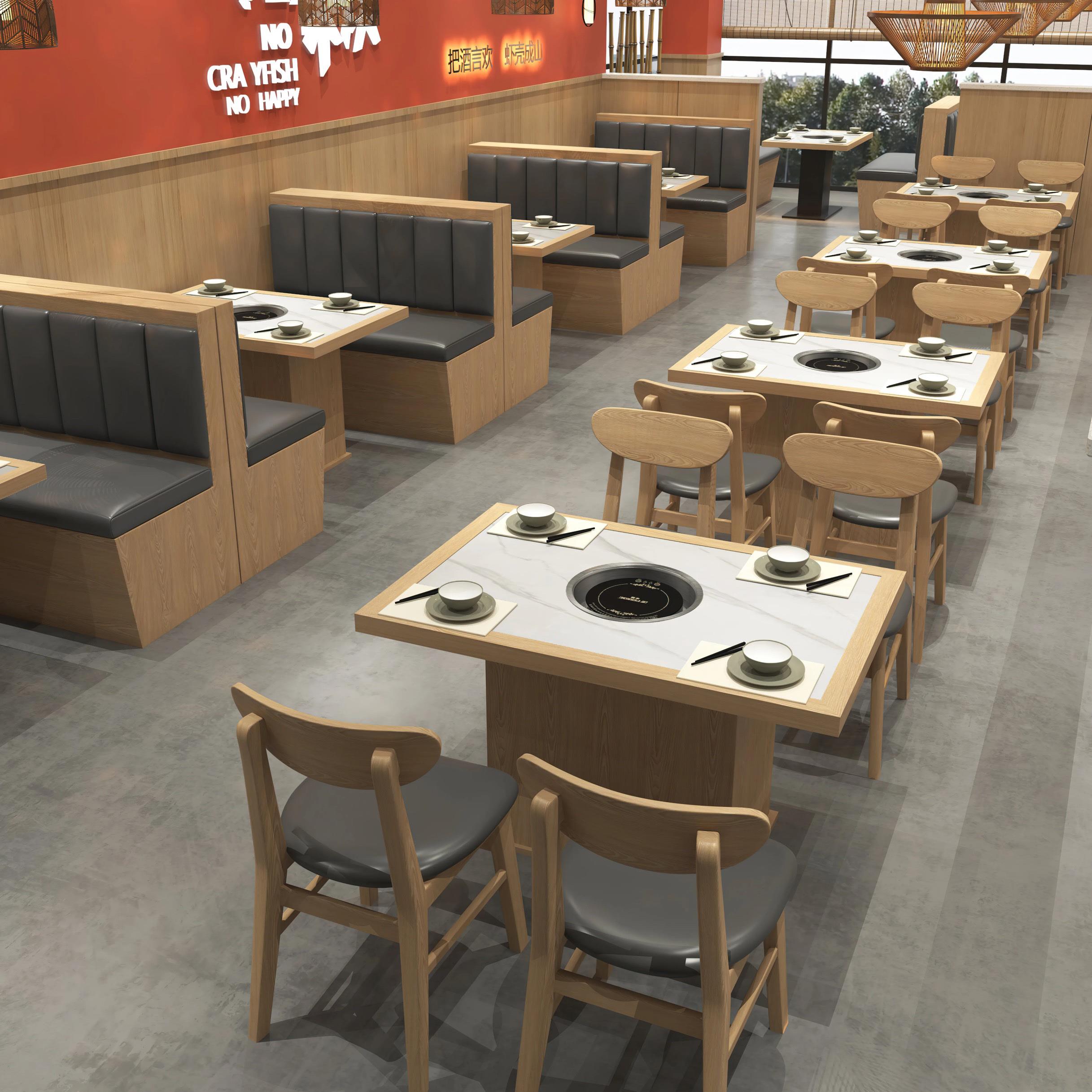 卡座沙发餐饮火锅店快餐饭店咖啡西餐厅酒吧商用奶茶靠墙桌椅定制