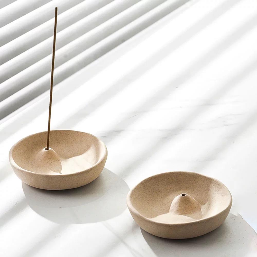 侘寂风北欧简约创意迷你可爱香插香盘香托小众装饰摆件硅胶模具