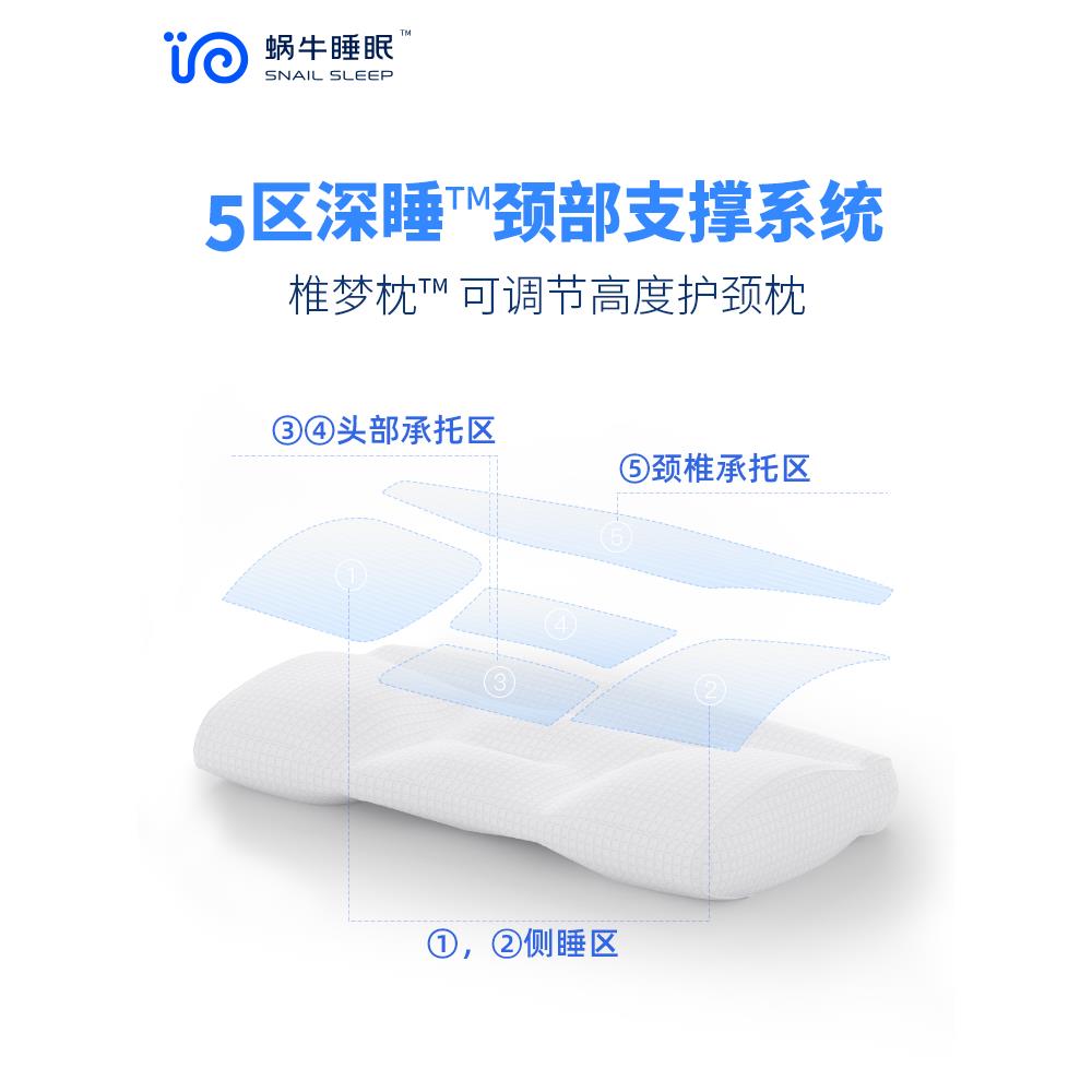 蜗牛睡眠软管颈椎枕专用PE透气护颈枕头枕芯春夏可水洗可调节高度