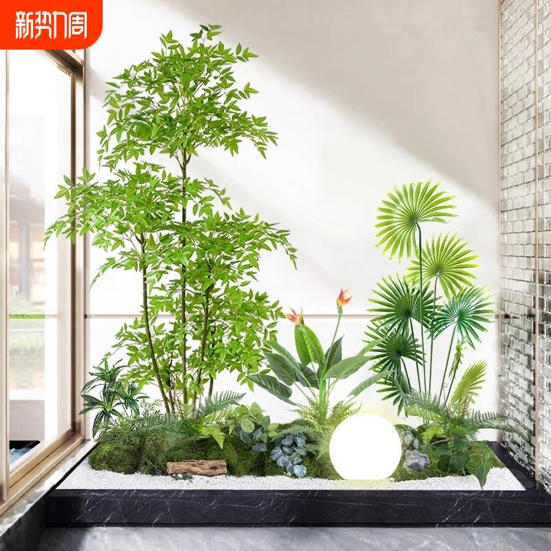仿真绿植造景景观室内植物户外阳台造景假树仿生花热带植物造景