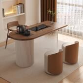 实木阳台小茶桌客厅家用压克力悬浮创意小茶台烧水壶一体全自动