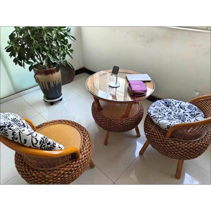 新款藤编小椅子家用单人藤椅矮凳圆凳实木换鞋凳阳台靠背椅简约,住宅家具,阳台椅,淘宝优惠券,粉丝福利购,淘宝优惠卷