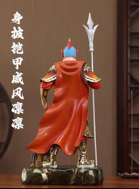 沙金站二郎神杨戬神像 家用供奉摆件树脂佛像 站坐二郎真君哮天犬