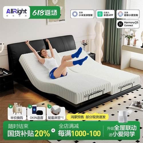 多功能智能电动大象耳朵悬浮床现代可升降夫妻互不打扰双人床1.8M