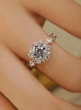 高定轻奢爆款人工培育双生花戒指女款小众设计感手饰生日礼物03