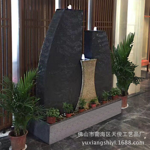 石雕喷泉室内水景喷泉客厅流水摆件假山喷泉鱼池酒店会所别墅装饰