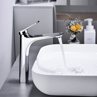 浴室全铜冷热台上盆面盆龙头洗手间浴室柜洗面盆台下盆加高水龙头