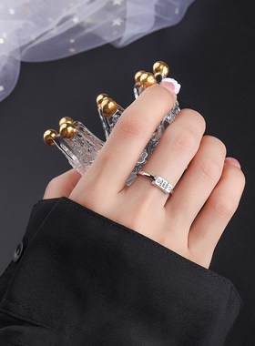 999纯银韩版英文字母戒指女 浪漫情侣对戒开口指环我爱你表白礼物