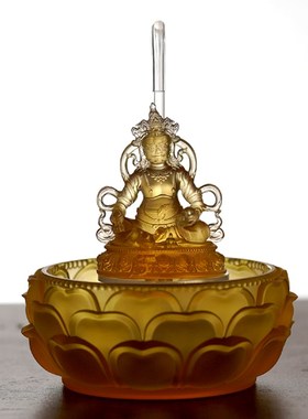 2024年五路财神黑财神黄财神水供佛像招财聚财流水摆件琉璃浴佛盆