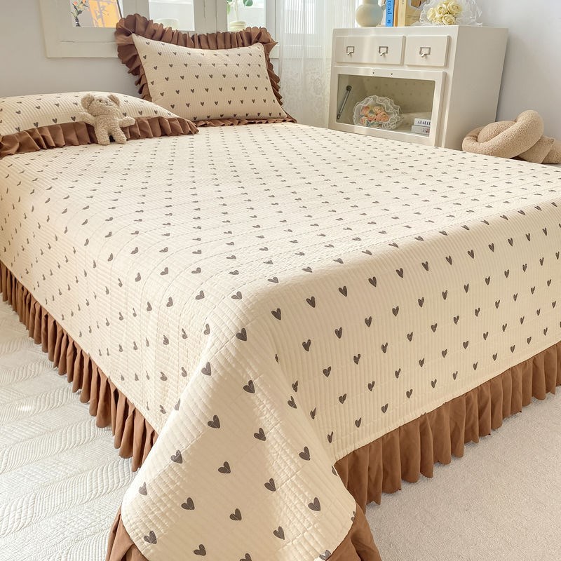 a类四季夹棉加厚床盖三件套单件床单防滑可机洗床垫田园碎花耐脏