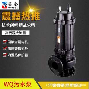 WQ潜水排污泵 潜污泵7.5KW QW灌溉无堵潜水泵 工地铜线国标污水泵
