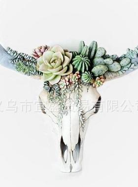 新款可爱绅士兔男女摆件树脂工艺品牛头挂件白色欧美风格