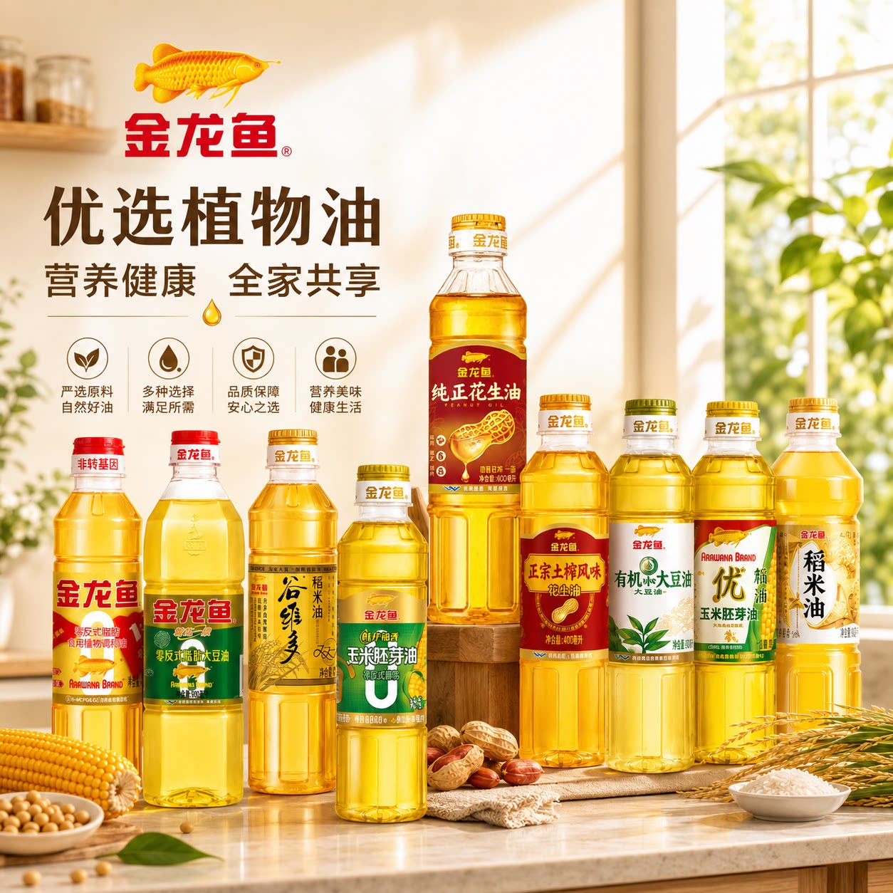 金龙鱼优选谷维多稻米油400ml精选大豆油玉米油营养健康食用油