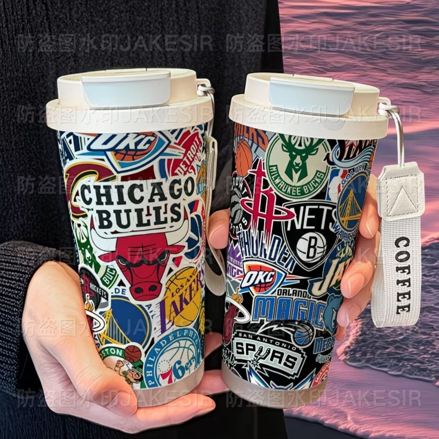 NBA篮球标志保温杯316不