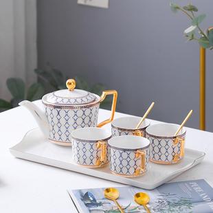 轻奢水壶水杯套装 下午茶茶具花茶杯家用客厅 欧式 陶瓷咖啡杯具英式