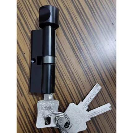 黑色锁芯卧室家用通用型全铜偏心房门锁室内配件木门大门子母锁具