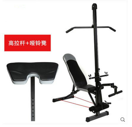 多功能哑铃凳仰卧起坐板牧师凳高拉杆二头肌训练凳腹肌板踢腿凳