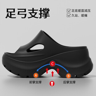 女鞋 外穿防臭厚底沙滩凉拖鞋 女夏季 2026小个子厚底7cm增高凉拖鞋