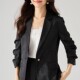 小西服外套女22209 单排扣职业时尚 25春新款 翻领精致缎面提花修身