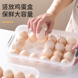 家用冰箱鸡蛋盒厨房冷藏冷冻鸡蛋分格收纳盒透明带盖保鲜盒储藏盒