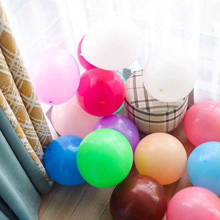 哑光圆形气球儿童无毒无味加厚宝宝早教生日飘空彩色拍照生日布置