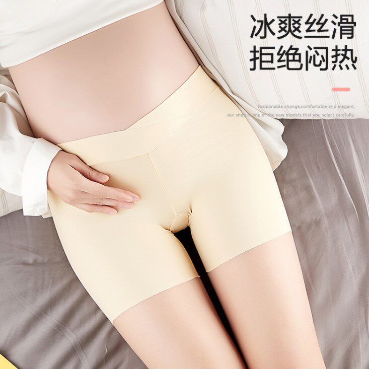 孕妇安全裤低腰夏季薄款防走光冰丝无痕短裤孕妇打底裤子女可外穿图片