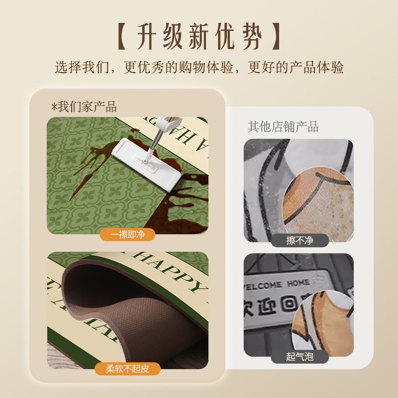 法式中古地垫入户门垫进门防滑耐脏pvc脚垫皮革可擦免洗玄关地毯
