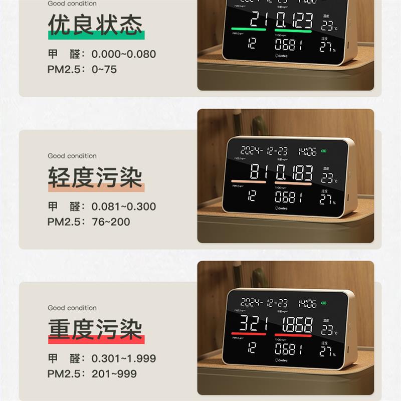 【微瑕疵】多利科空气检测仪智能新房甲醛测量高精度质量监测器
