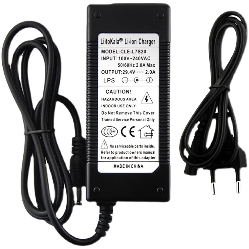 24V25.2V29.4V锂电池组充电器6串7串电动车电瓶2A快充18650通用