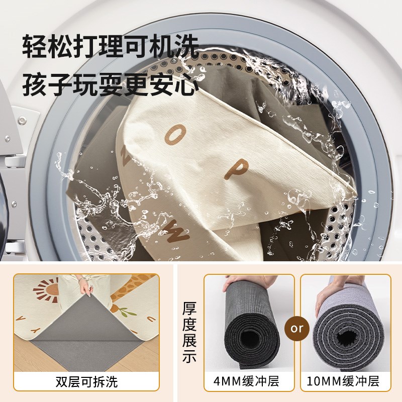 可拆洗地毯儿童房客厅爬爬垫阅读区早教中心2025新款可机洗床边毯
