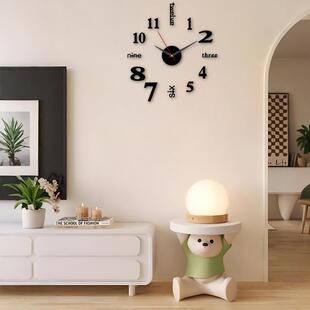 时钟挂墙高级感贴墙diy装饰 静音数字电子挂钟客厅简约书房钟表