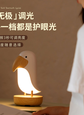 摆件音响发光木木鸟夜灯蓝牙音箱