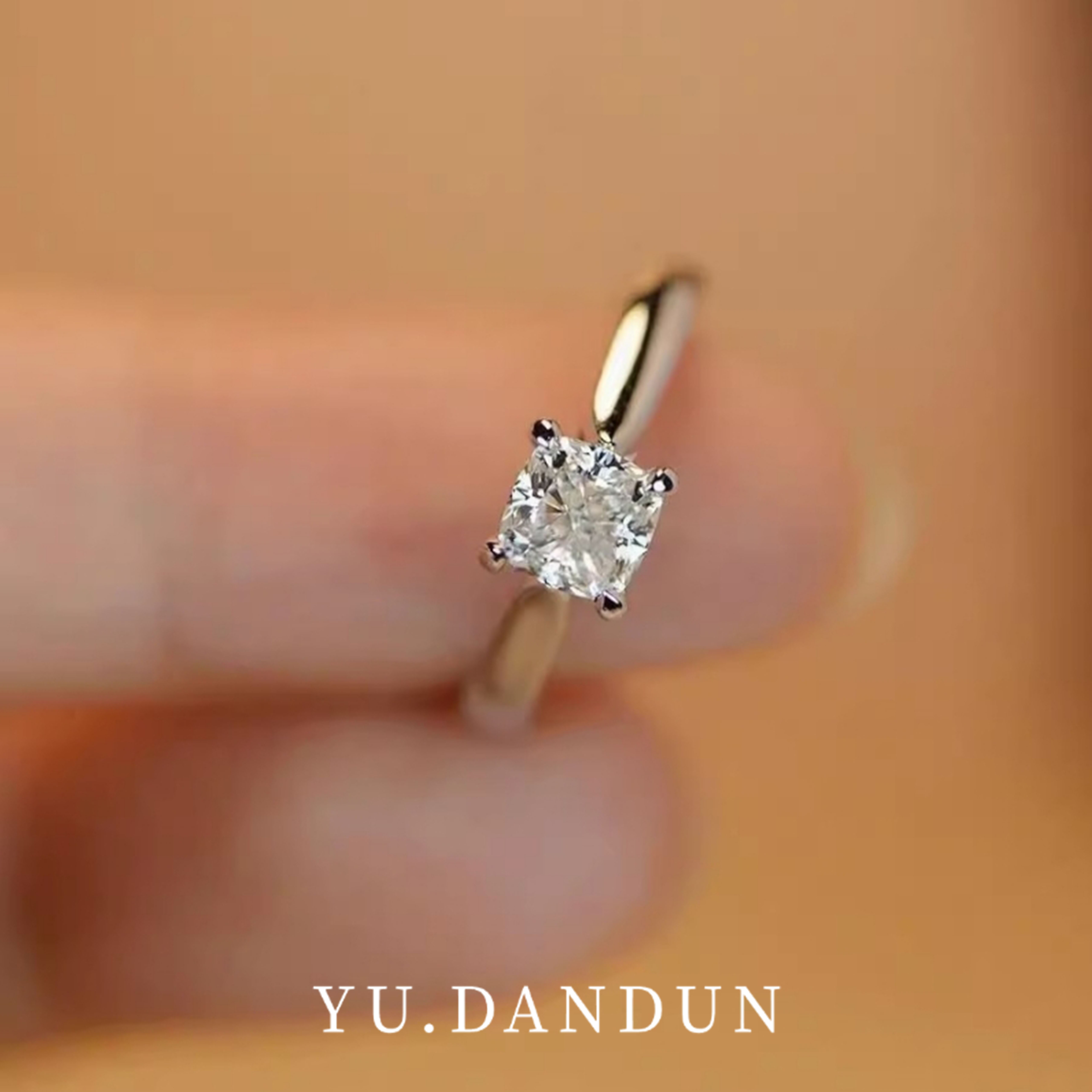 莫桑戒指公主枕形钻50分单