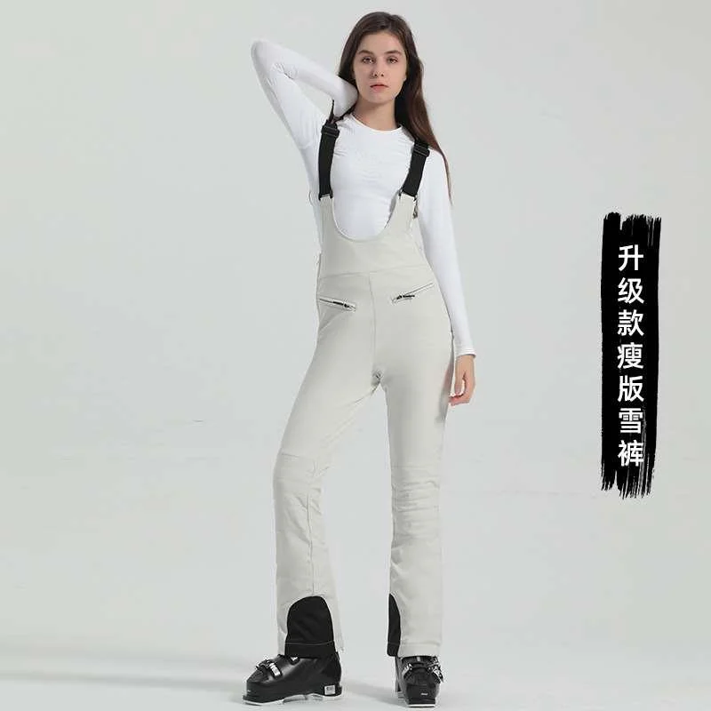 Gsou Snow女士背带滑雪裤修身弹力防水保暖户外单双板滑雪服新品
