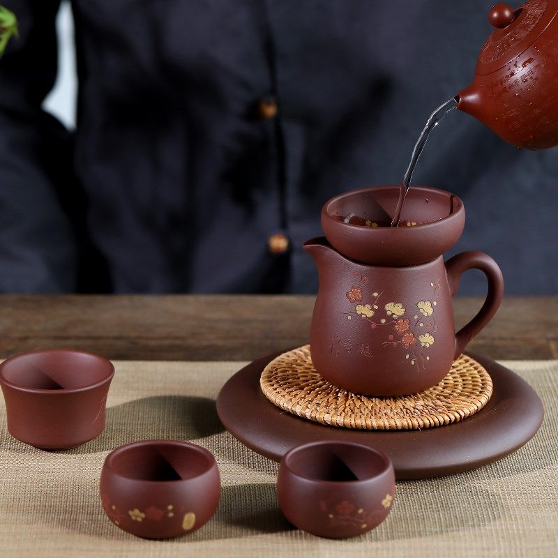 紫砂公道杯过滤网茶漏纯手工套装宜兴家用梅花功夫茶具茶杯过滤网,餐饮具,公道杯,淘宝优惠券,粉丝福利购,淘宝优惠卷