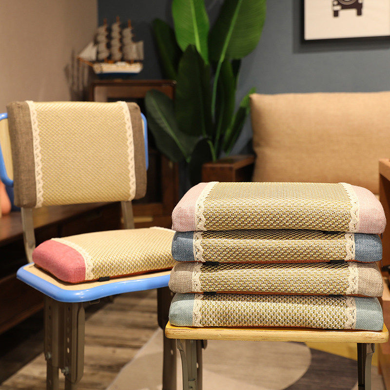 学生专用夏季凉席记忆棉坐垫办公室教室长方形凳子椅子凉垫屁垫