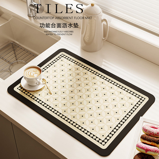 厨房台面沥水垫碗碟碗筷茶盘硅藻泥垫硅胶吧台垫免洗隔热吸水地垫