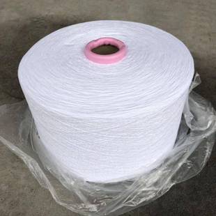 供应漂白涤纶棉纱手套棉纱3-10支起毛纱特白劳保手套纱