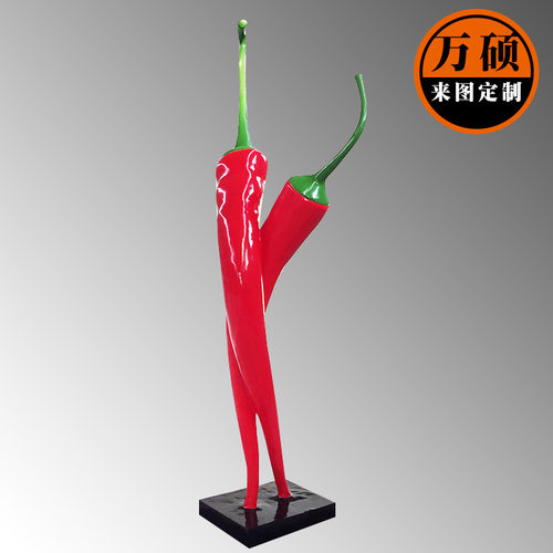 玻璃钢蔬菜雕塑制作 小红辣椒雕塑 农场基地庄园植物雕塑摆件