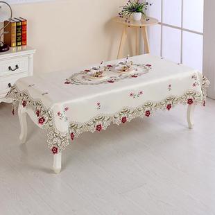 客厅茶几桌布布艺蕾丝现代简约电视柜盖布长方形家用餐桌桌布 欧式
