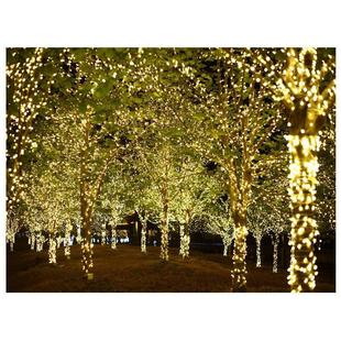 挂在树上的灯新年彩灯闪灯串满天星装饰灯户外防水太阳能夜景亮化