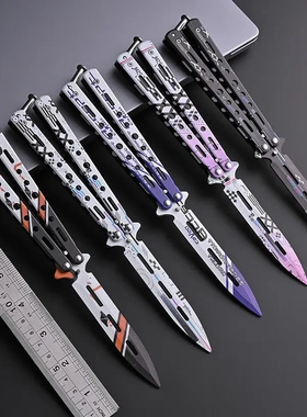 糊碟刀经典折叠刀未开刃练习防身甩手玩具全钢花式训练刀