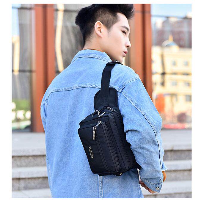 腰包男款高端牛津布斜挎腰包骑行贴身防盗小跨包户外运动跑步男包