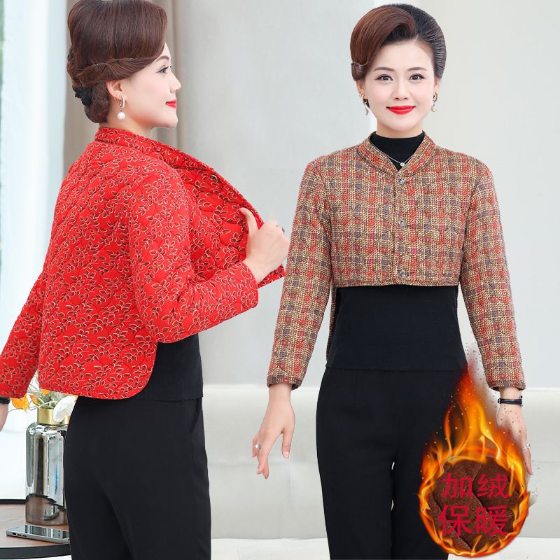 胳膊怕冷神器中老年女驼绒加厚加绒护肩马夹长袖护腰款护肩颈宽松