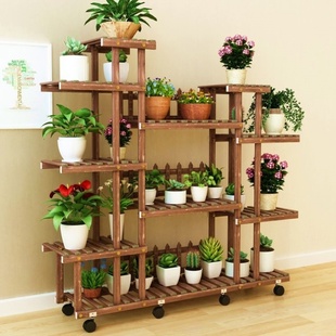 阳台实木花架客厅置物绿萝多肉盆栽花架子室内多层特价 鱼缸花盆架
